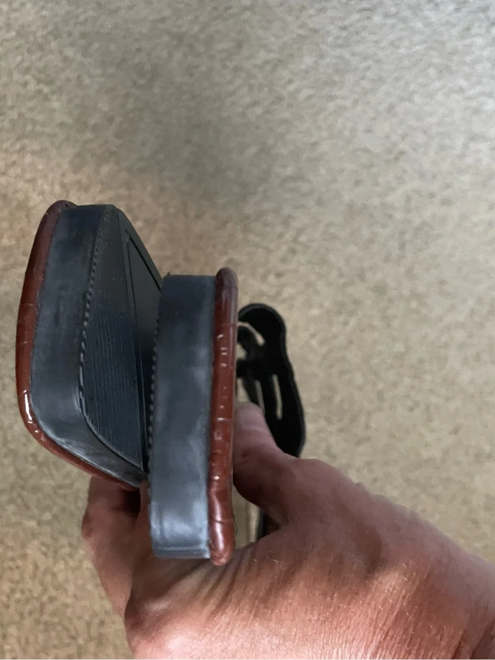 Sam Edelman Black Suede Cutout Slide Sandals Sz 7.5